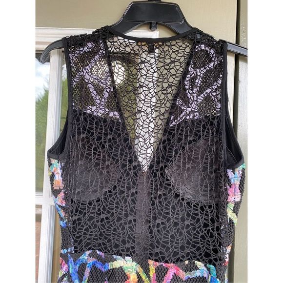 Alberto Makali New York Black Lace Multicolor Zipper Dress Size Small, MSRP $486 - Picture 11 of 14
